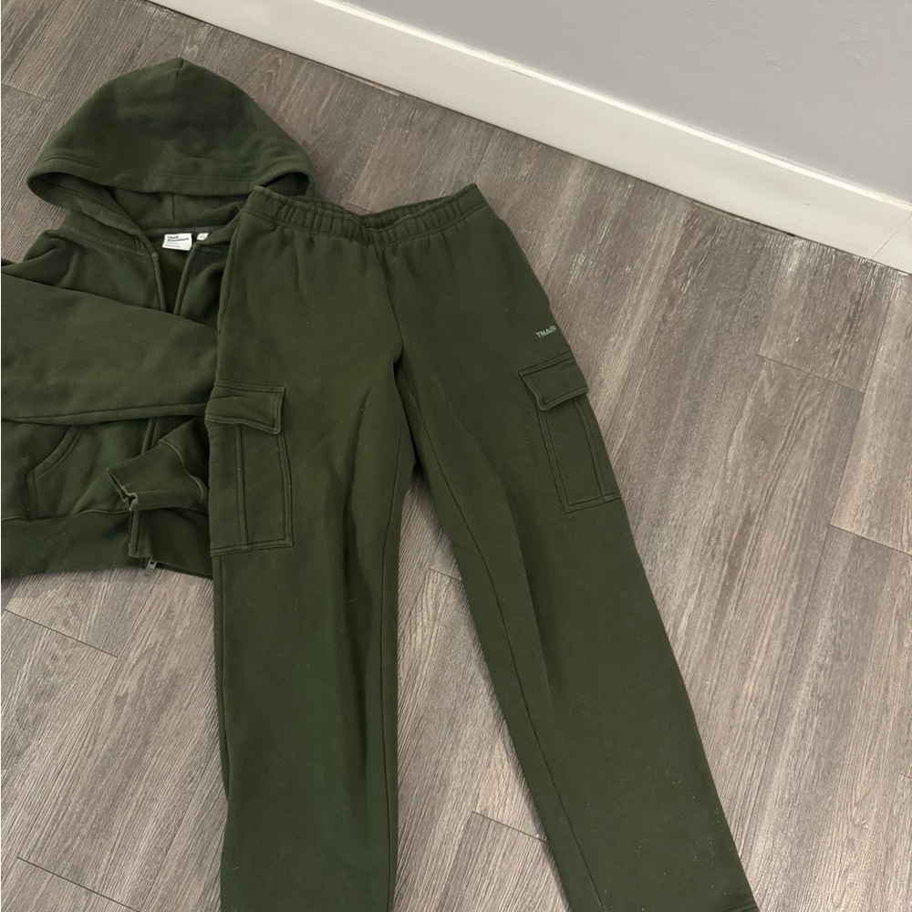 TNA Olive Green Cargo Sweatpants